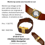 Montre LIP automatique carrée avec bracelet en cuir