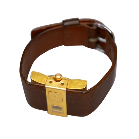 Montre LIP automatique carrée avec bracelet en cuir