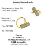 Bague or 14k avec 2 opales