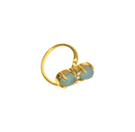 Bague or 14k avec 2 opales