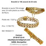 Bracelet or 18k associé de 23 rubis