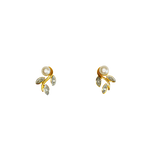 Boucles d'oreille en or jaune 750 avec perles de culture