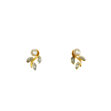 Boucles d'oreille en or jaune 750 avec perles de culture