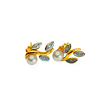 Boucles d'oreille en or jaune 750 avec perles de culture