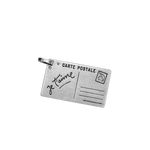 Pendentif argent 925 carte postale avec écrit "je t'aime"