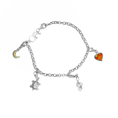 Bracelet en argent 925 avec breloques retirables