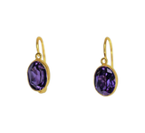 Boucles d'oreille dormeuse or18k avec amethyste
