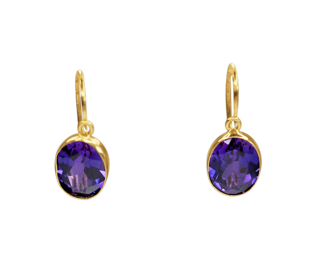 Ton Doré Sur Argent Simulé Rose Tourmaline 7mm Solitaire Dormeuses Boucles