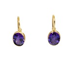 Boucles d'oreille dormeuse or18k avec amethyste