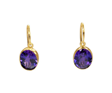 Boucles d'oreille dormeuse or18k avec amethyste