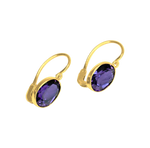 Boucles d'oreille dormeuse or18k avec amethyste
