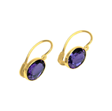 Boucles d'oreille dormeuse or18k avec amethyste