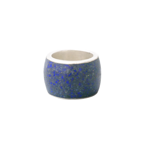 Anneau argent large avec lapis lazuli