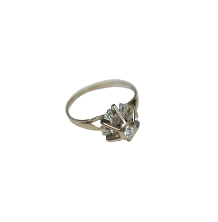 Bague or gris diamant solitaire